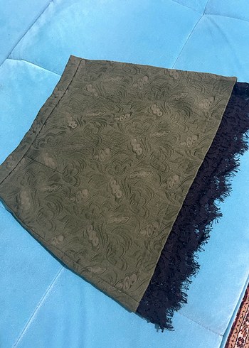 Dantelli Gri Mini Etek - Görsel 2