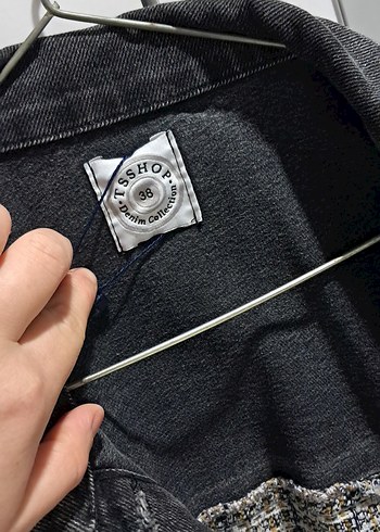 Gri Düğmeli Kadın Denim Ceket - Görsel 2