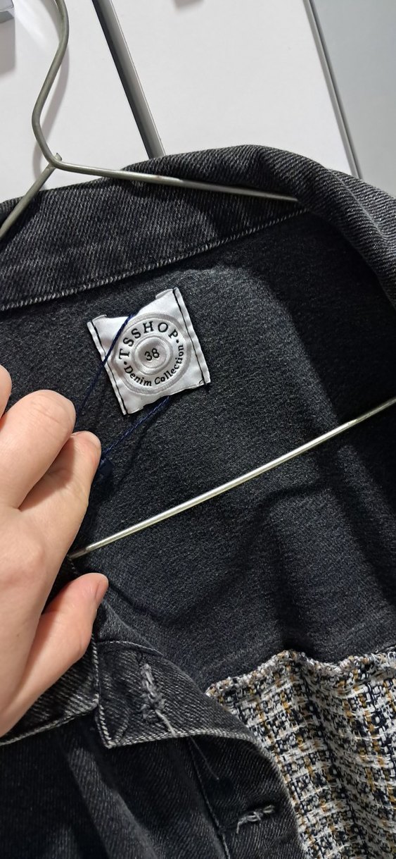 Gri Düğmeli Kadın Denim Ceket - Görsel 2