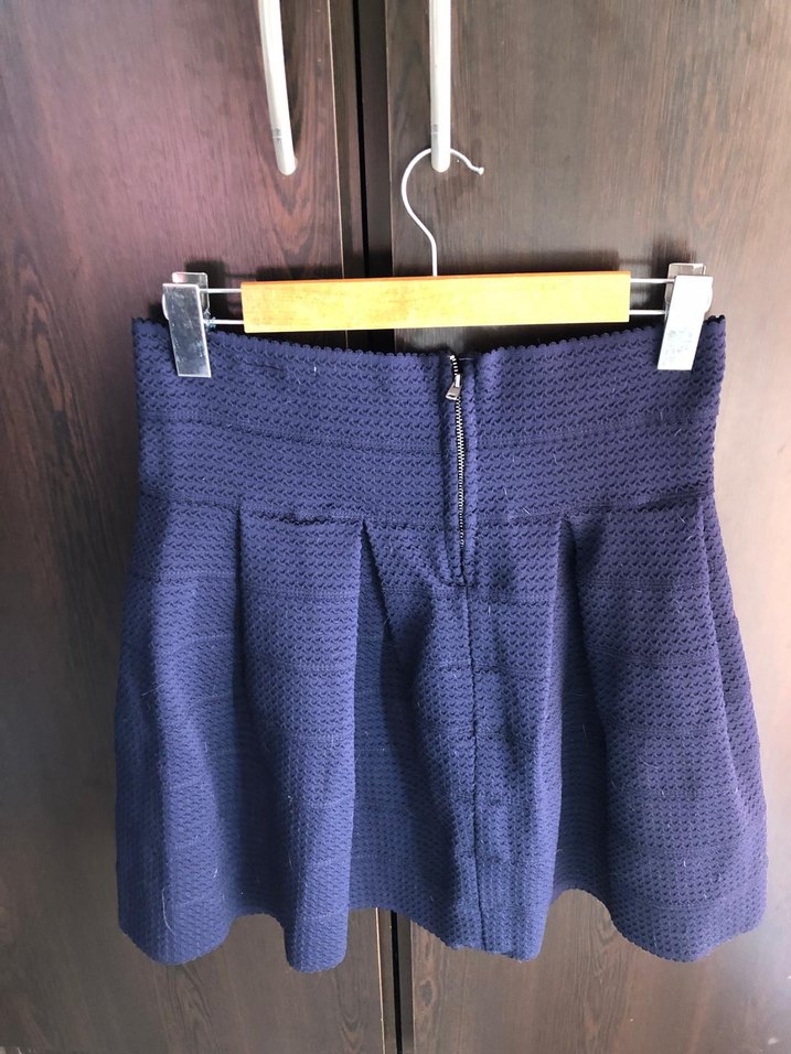 Kadın Lacivert Pilili Midi Etek - Görsel 2