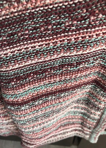 Bohem Çok Renkli Örgü crop Kadın Hırka - Görsel 4