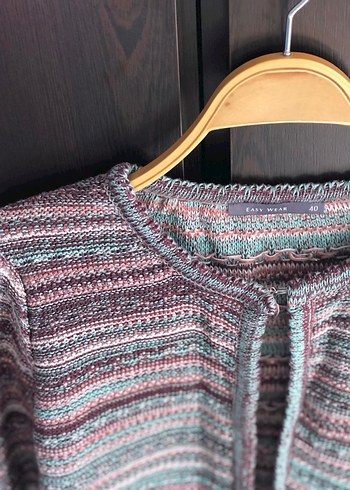 Bohem Çok Renkli Örgü crop Kadın Hırka - Görsel 2