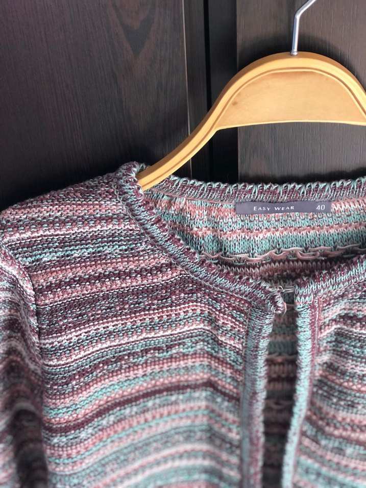 Bohem Çok Renkli Örgü crop Kadın Hırka - Görsel 2