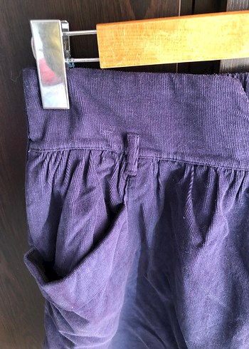 Lacivert Midi Keten Pilili Kadın Etek - Görsel 2