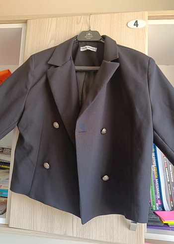 Düğmeli siyah Kadın Blazer Ceket - Görsel 11