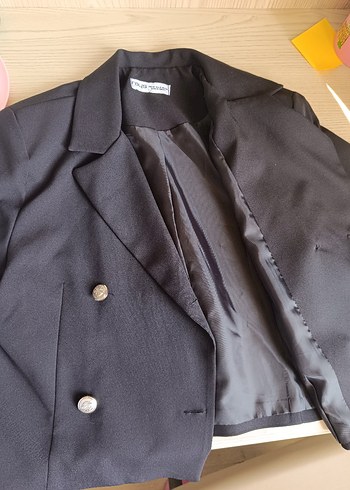 Düğmeli siyah Kadın Blazer Ceket - Görsel 10