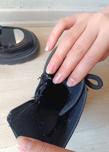 Parlak Siyah Platform Topuklu kar botu. - Görsel 11