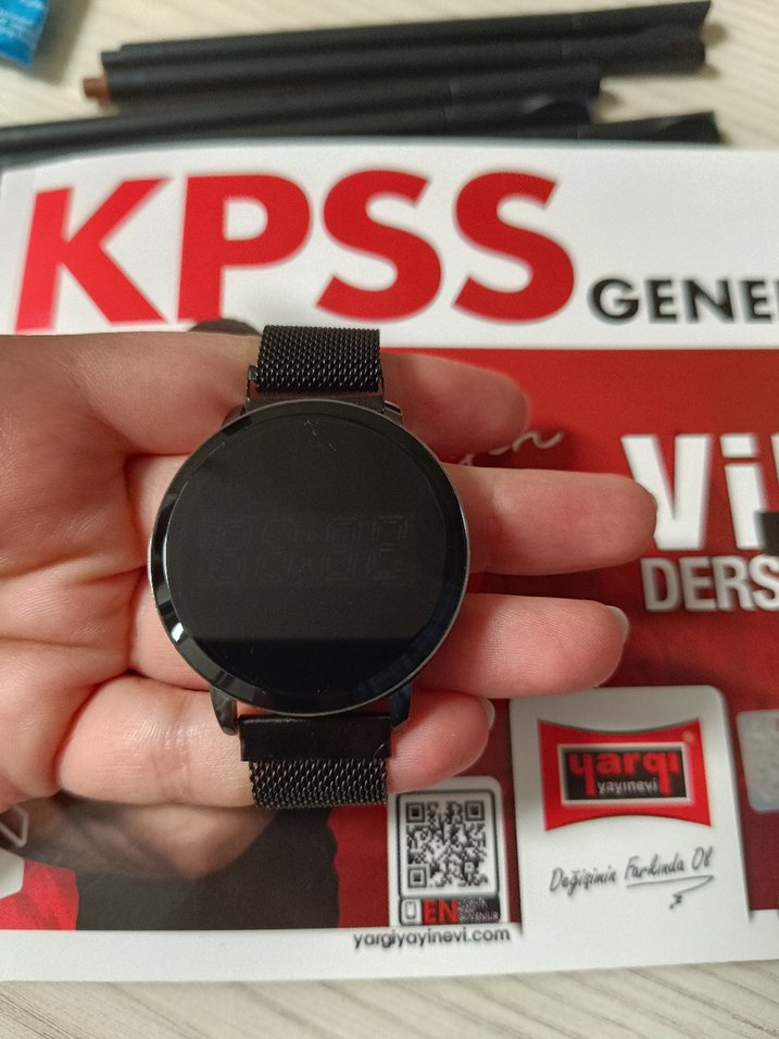 Siyah Hasır Kordonlu Akıllı Saat - Görsel 4