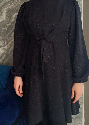 Uzun Siyah Puantiyeli Tunik üst. - Görsel 2