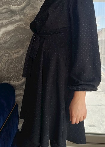 Uzun Siyah Puantiyeli Tunik üst. - Görsel 4