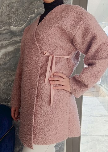 Pembe Peluş Kadın Midi üst. - Görsel 4
