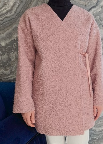 Pembe Peluş Kadın Midi üst. - Görsel 3