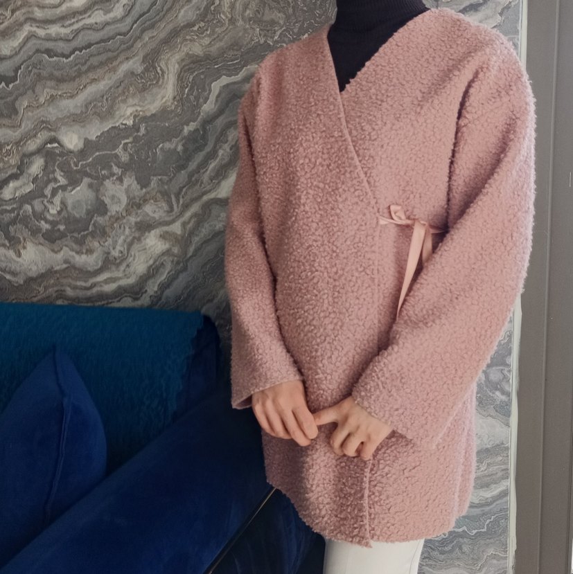 Pembe Peluş Kadın Midi üst. - Görsel 2