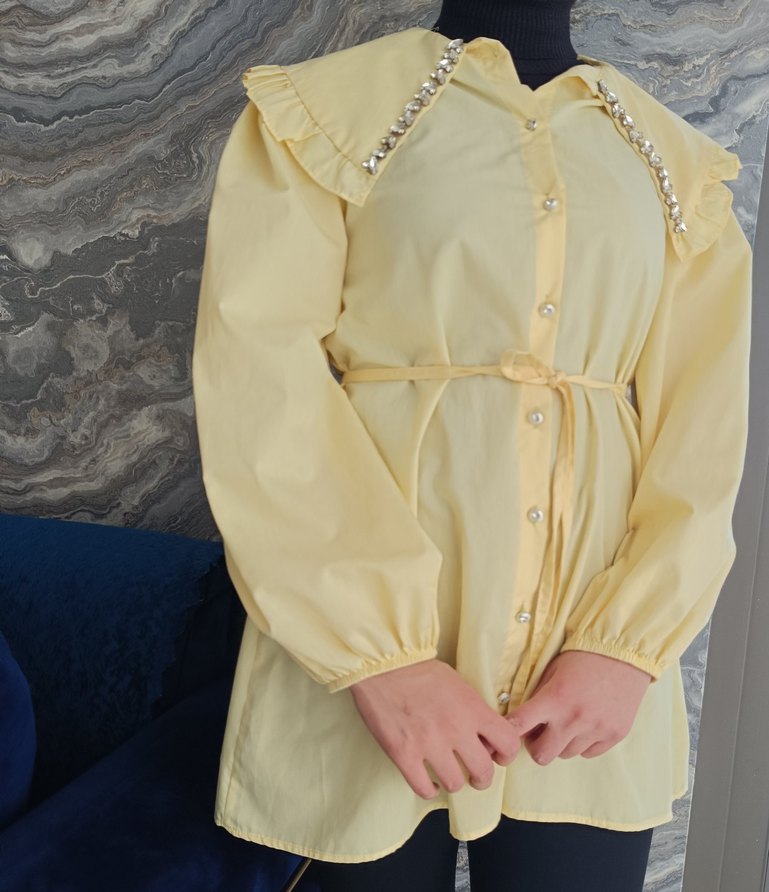 Sarı Düğmeli Gömlek - Görsel 5