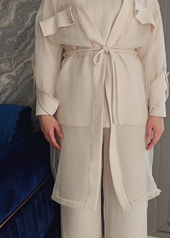 Bej Uzun Kollu Kadın Takım - Görsel 3