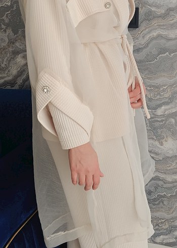 Bej Uzun Kollu Kadın Takım - Görsel 8