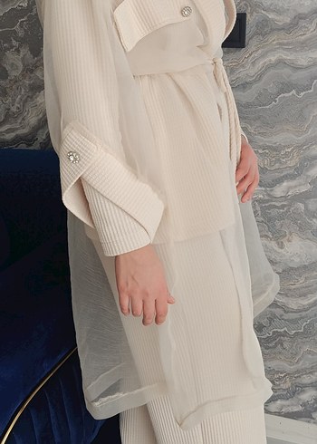 Bej Uzun Kollu Kadın Takım - Görsel 6