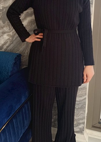 Kadın Siyah Triko Boğazlı Uzun takım - Görsel 2