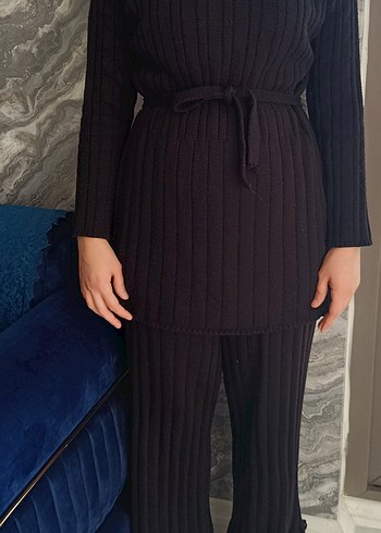 Kadın Siyah Triko Boğazlı Uzun takım - Görsel 4