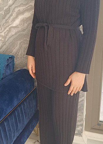 Kadın Siyah Triko Boğazlı Uzun takım - Görsel 7