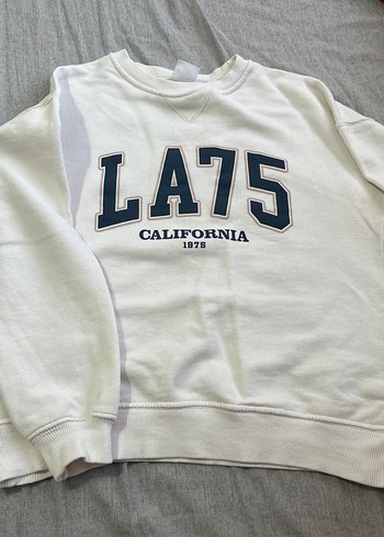 Beyaz Kadın Baskılı Sweatshirt