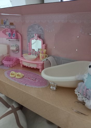  Beden Pembe Bebek Banyo Seti Mini Aksesuarlar oyuncak