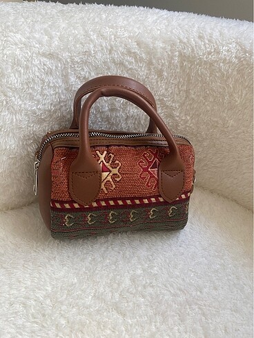 Beden Kadın Etnik Kilim Desen Küçük Boy Çanta