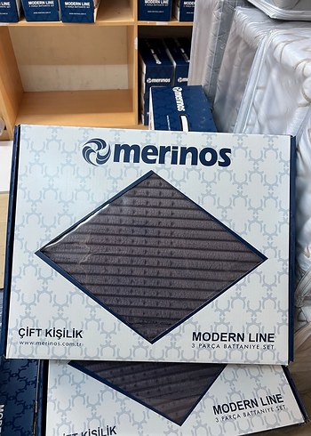 Merinos Modern Line Gri 3 Parça Battaniye Seti