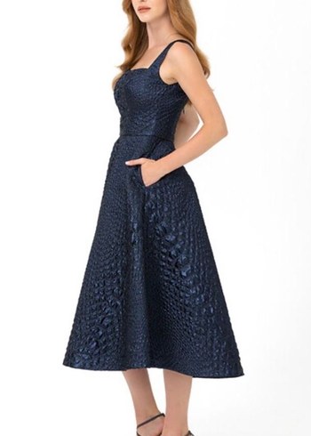 Lacivert Elbise - Görsel 2