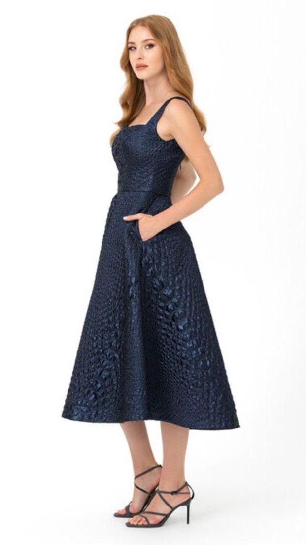 Lacivert Elbise - Görsel 2