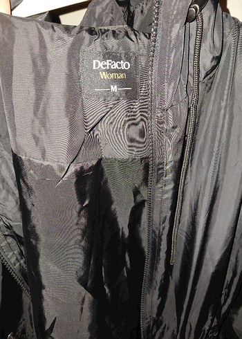 Fermuarlı Siyah Street Wear Kadın Yağmurluk - Görsel 4