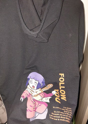 Naruto Baskılı Siyah Kapuşonlu Sweatshirt - Görsel 3