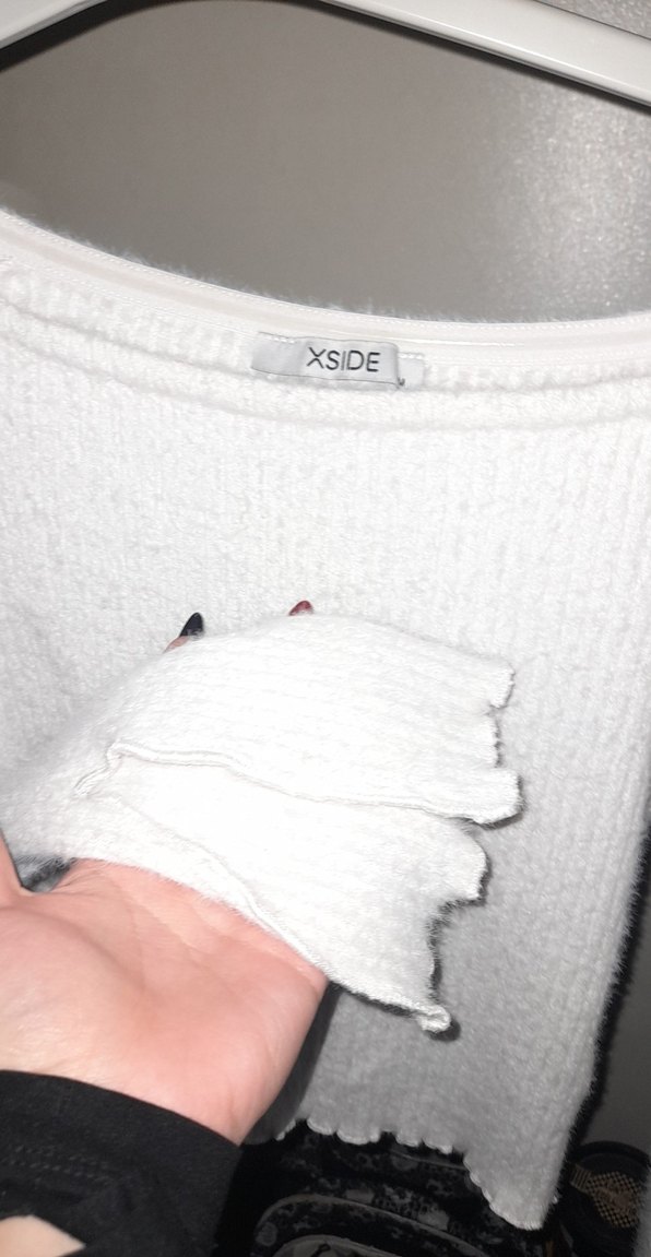 Beyaz Kadın Triko Uzun Kollu Bluz - Görsel 2