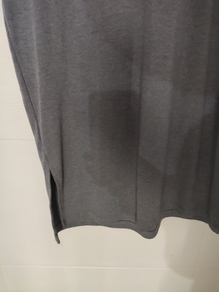 Gri Kısa Kollu Midi Elbise - Görsel 2