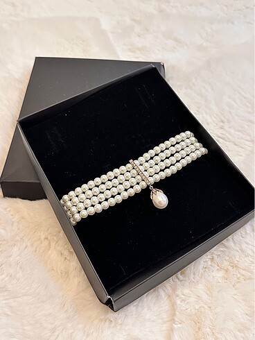 Tasarımcı Vintage İnci Choker Kolye