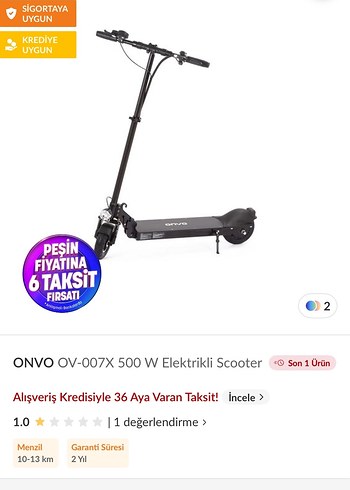 Elektrikli Scooter onvo 007x - Görsel 2