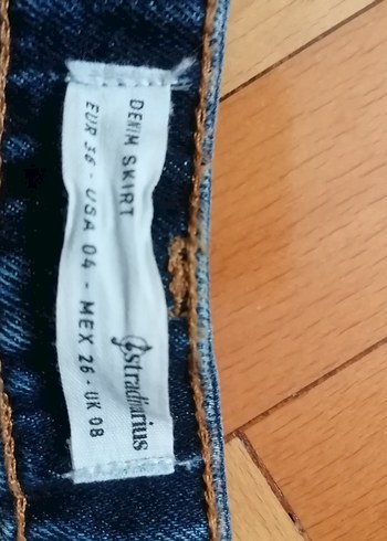 Stradivarius Mavi Kot Mini Etek