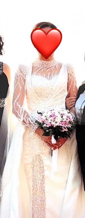 İncili balık model, arkası kabarık gelinlik - Görsel 2