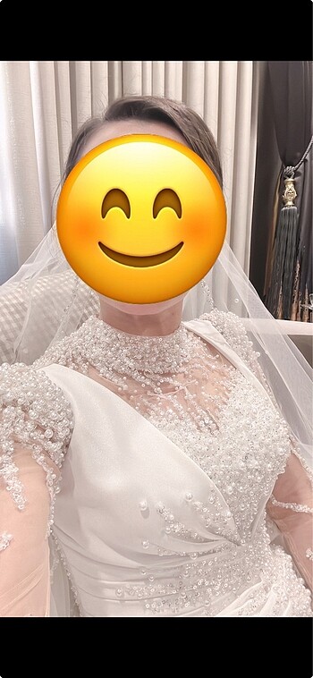 İncili balık model, arkası kabarık gelinlik - Görsel 15