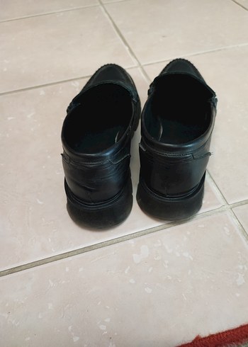 Siyah Deri Tokalı Kadın Loafer - Görsel 3