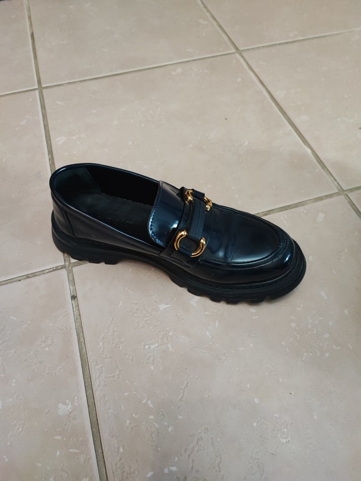 Kadın lacivert rugan Tokalı Loafer - Görsel 3