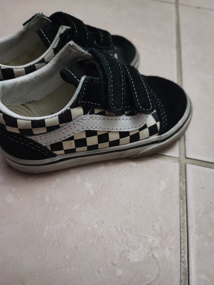 vans Erkek Çocuk Siyah Kareli Cırtcırtlı Spor Ayakkabı - Görsel 2