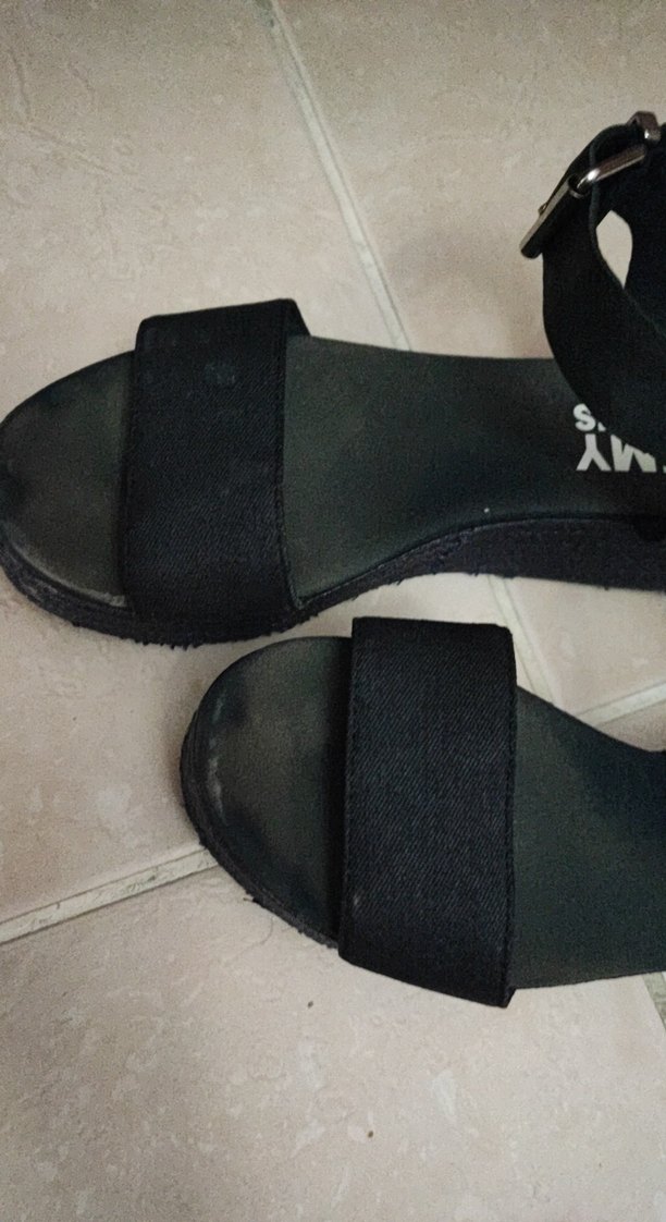 lacivert Kadın Dolgu Topuklu Sandalet - Görsel 5