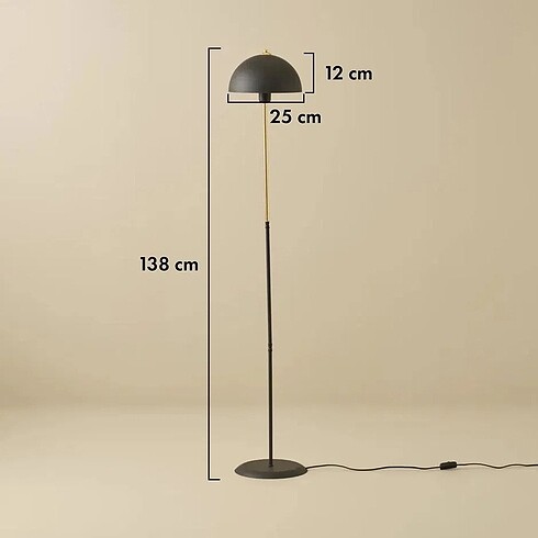 Beden siyah Renk Swiss Dekoratif Metal Lambader Siyah (25x12 cm)