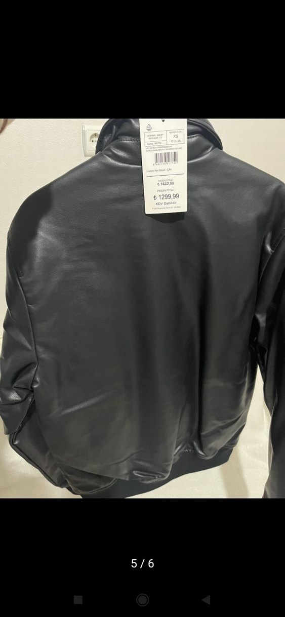 Siyah  erkek Deri Ceket - Görsel 3