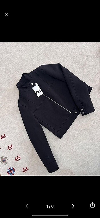 Zara etiketli siyah ceket