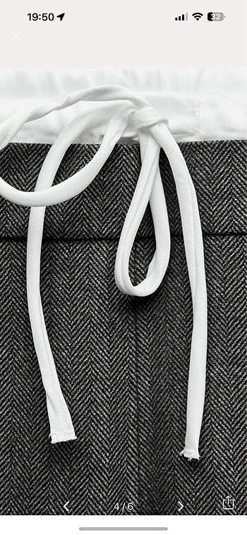 xs Beden gri Renk Zara çift bel bantlı wide leg pantolon