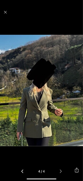 l Beden Zara etiketli haki blazer