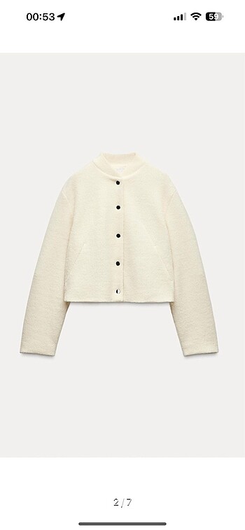 Zara etiketli yünlü bomber ceket