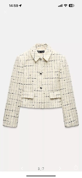 l Beden Zara ekru renk blazer
